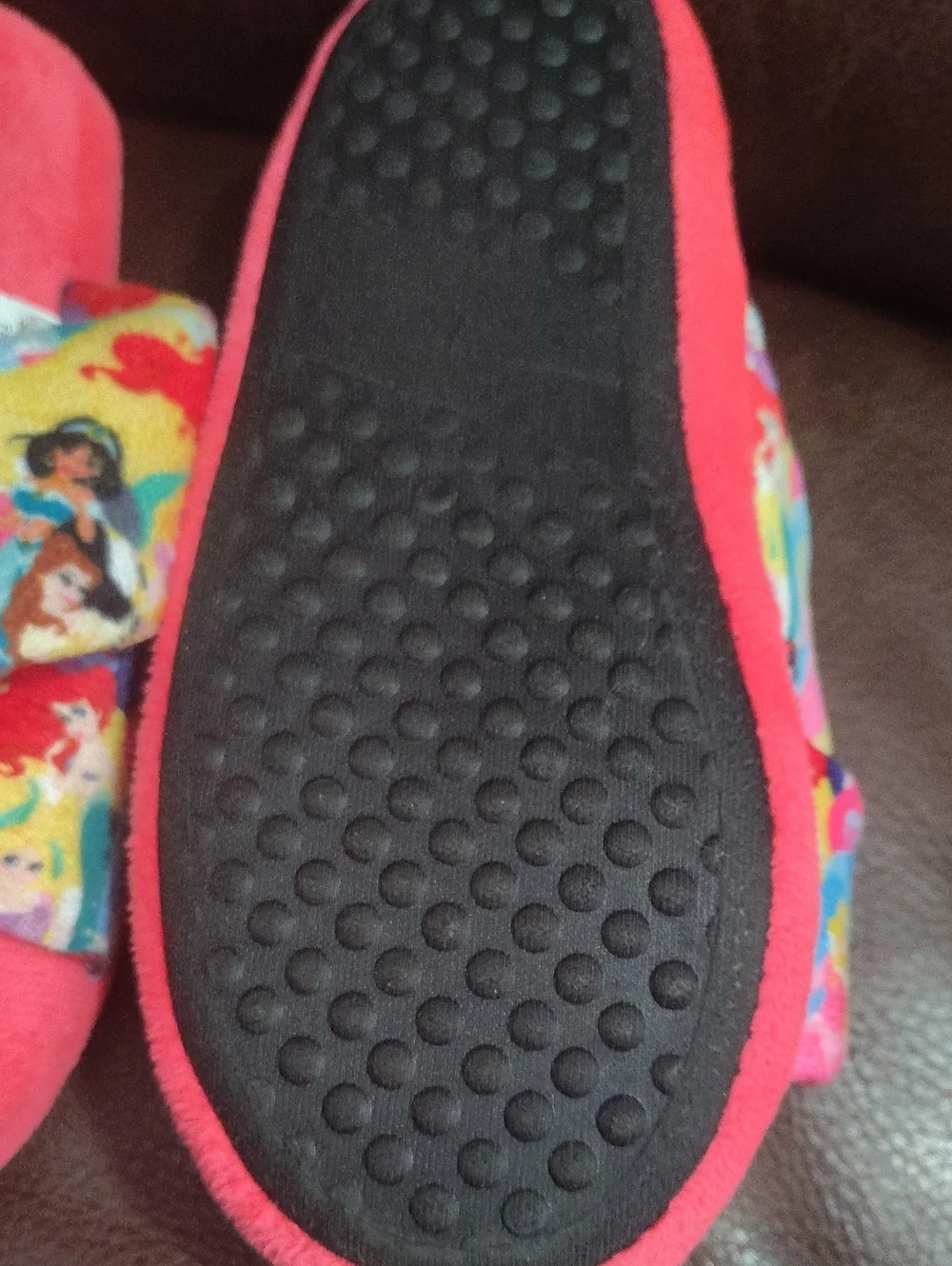 Prince Kids Coral Red Plush Slides, Size 1 $25